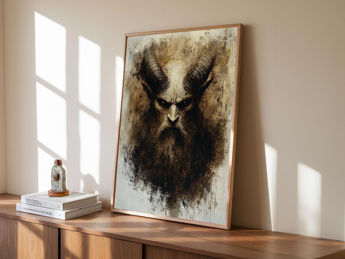 Portrait Of A Demon, Macabre Wall Art Print - Image 2