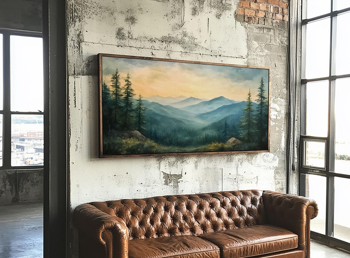Blue Ridge Mountains Minimalist Watercolor Art Print