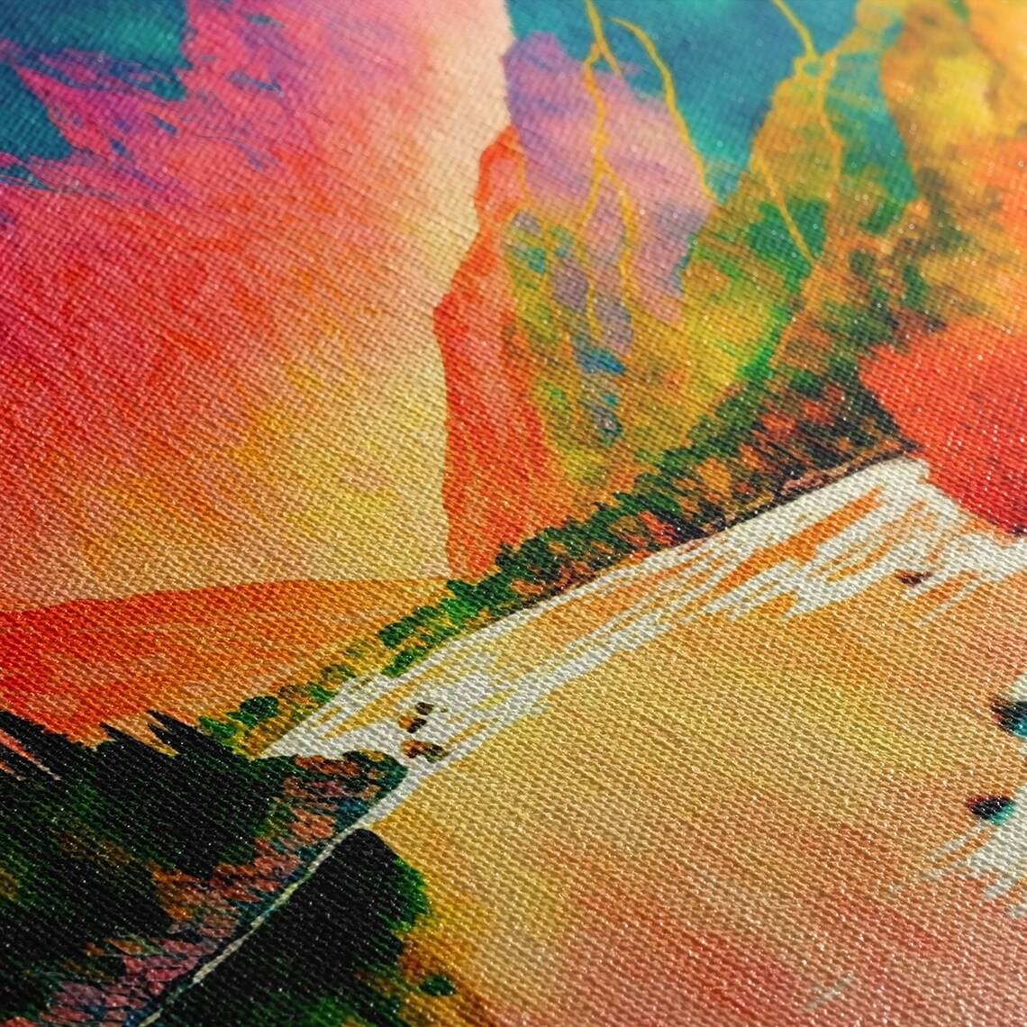 Colorful Abstract Watercolor Landscape Art Print - Image 2