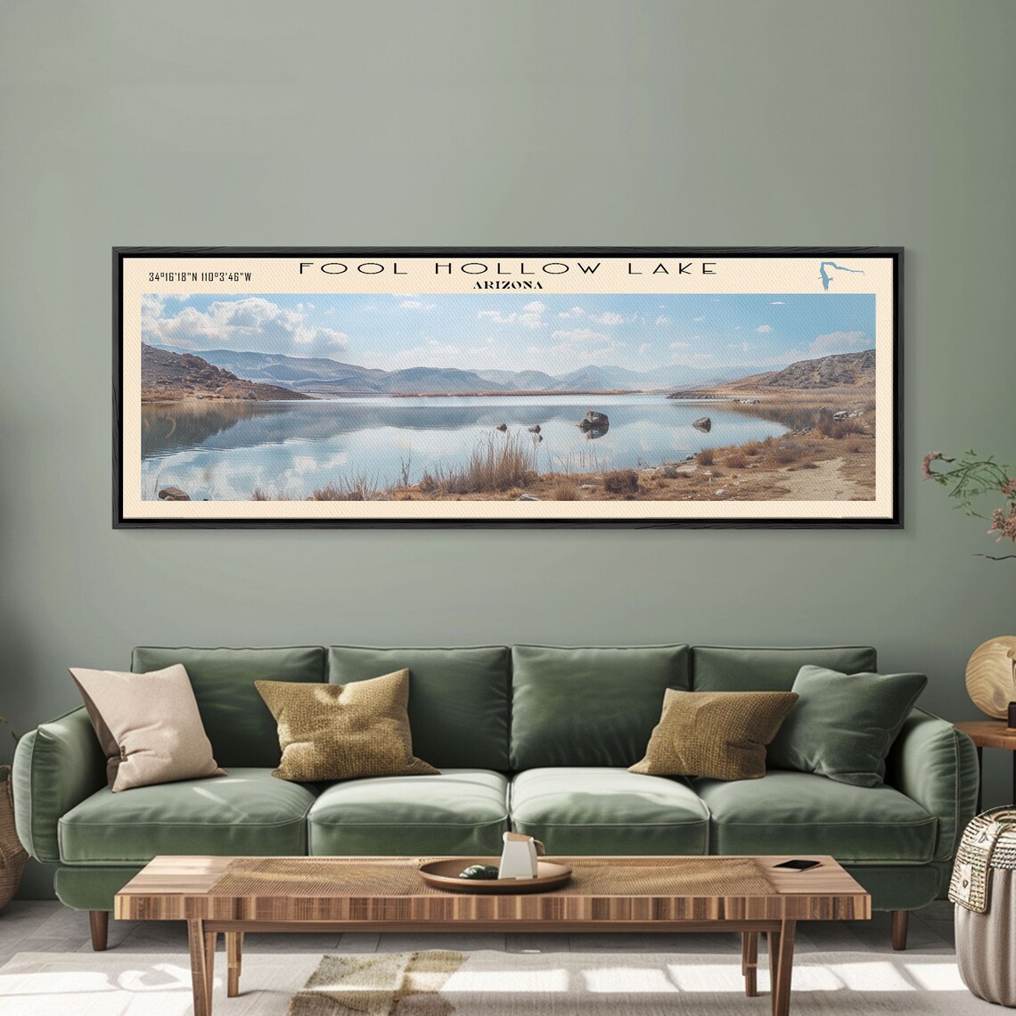 Fool Hollow Lake Arizona Desert Rocks Blue Sky Reflection Poster - Image 5