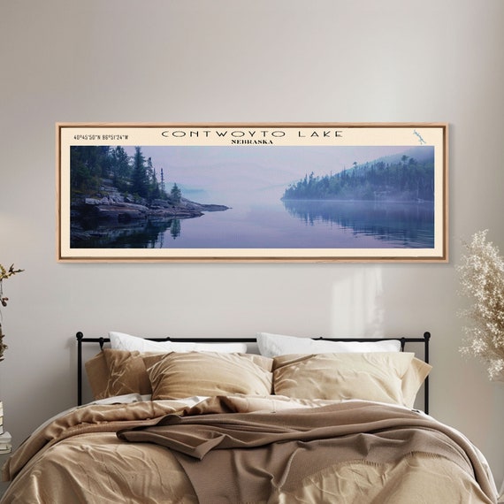Contwoyto Lake Framed Print Lake House Decor Panoramic Wide Art Travel Poster Rustic Lake Painting Home Decor