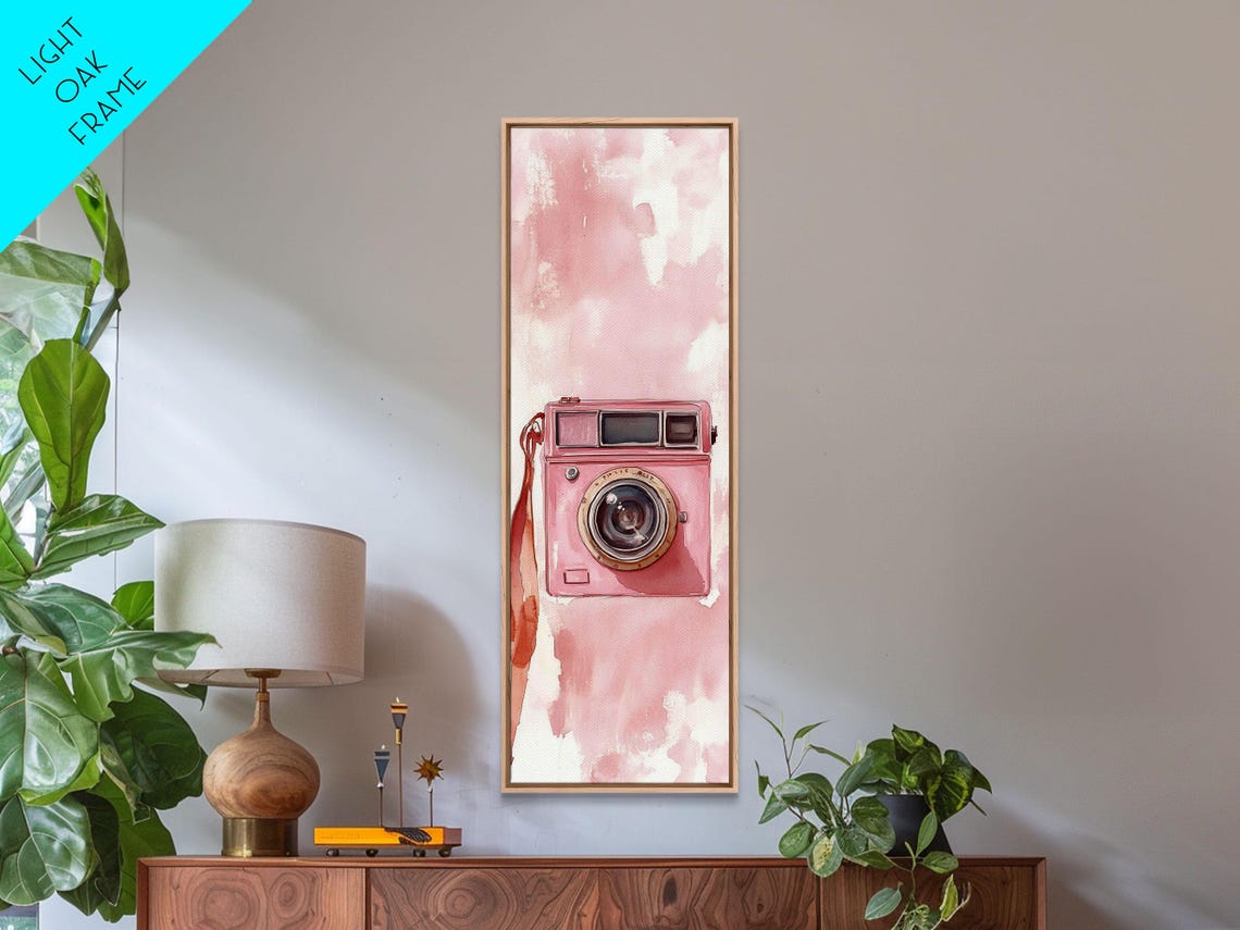 Vintage Camera Print Whimsical Art Cottagecore Wall Art Light Pink Wall Art Rustic Decor Gift Idea Vertical Feminine Art - Image 2