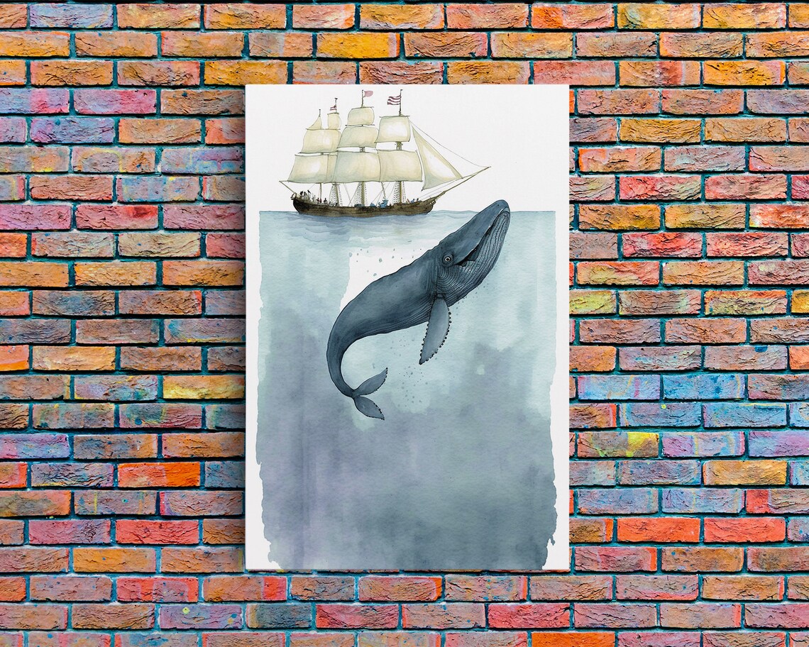 Blue Whale Watercolor Art Print, Whale Nursery - Image 6