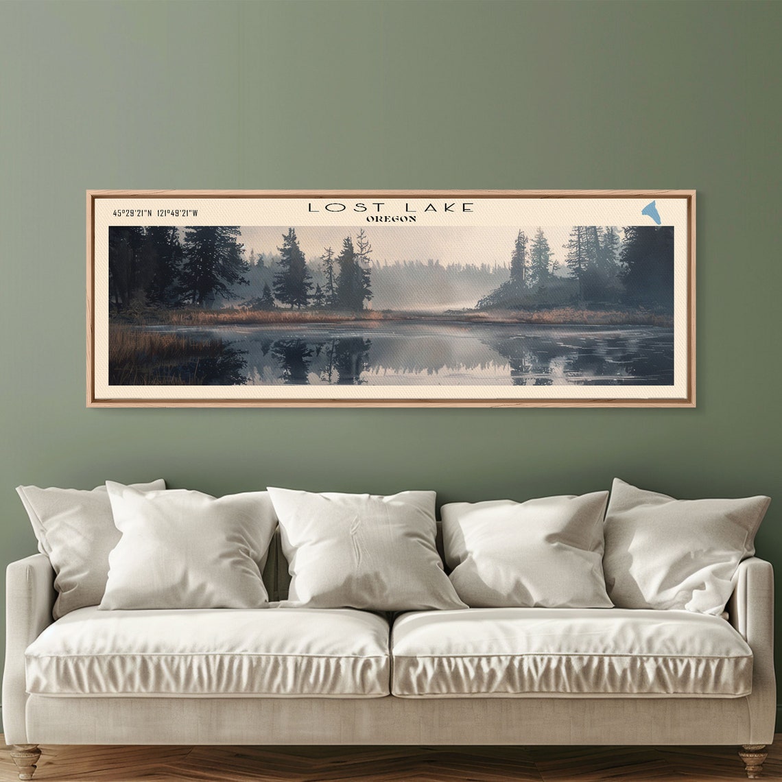 Lost Lake Oregon Dusk Mist Mirror Still Water Dark Pine Forest Poster - Image 3