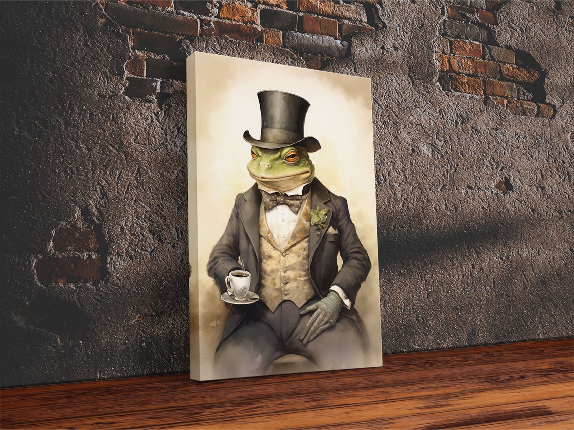 Victorian Business Toad In Top Hat Suit Funny Animal Portrait Poster - Image 5