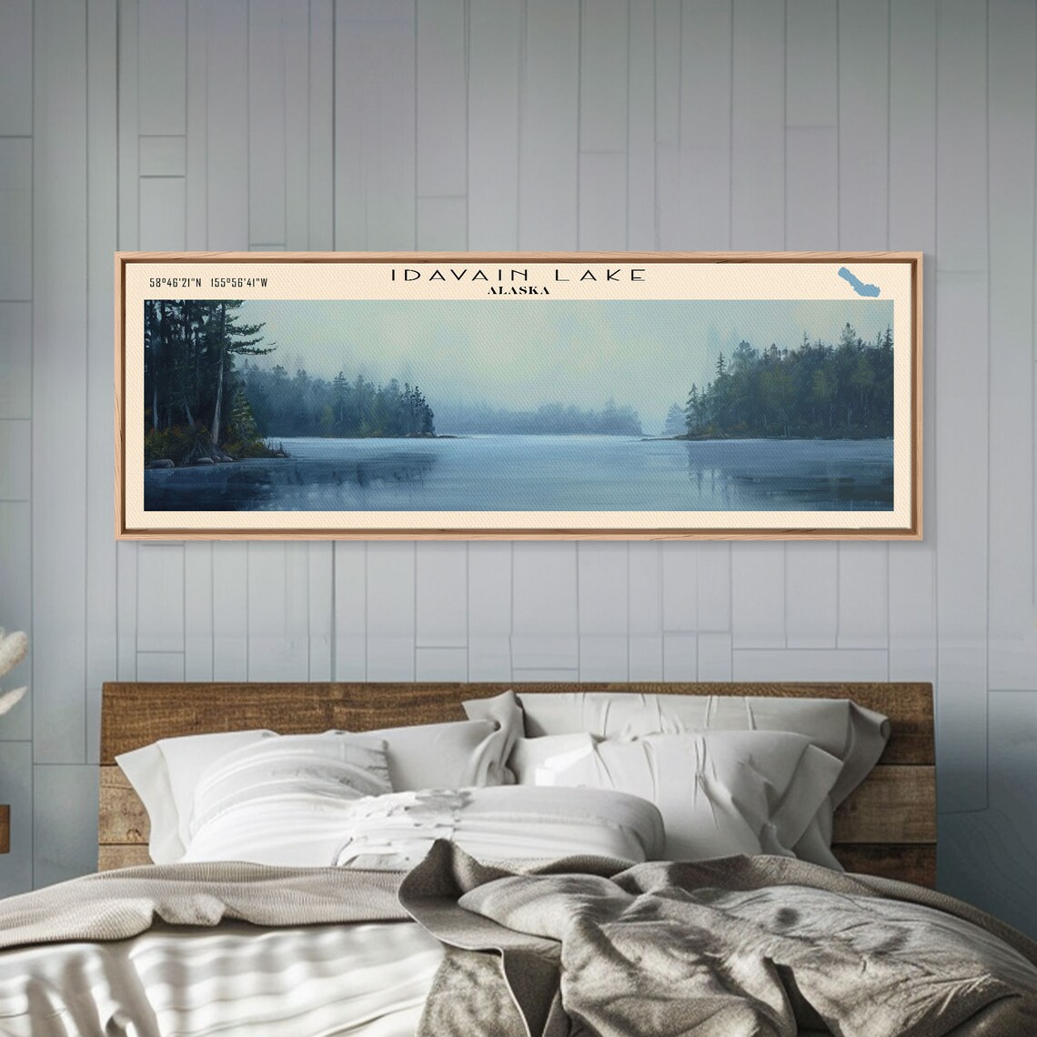 Idavain Lake Alaska Misty Evergreen Forest Calm Water Travel Poster - Image 5