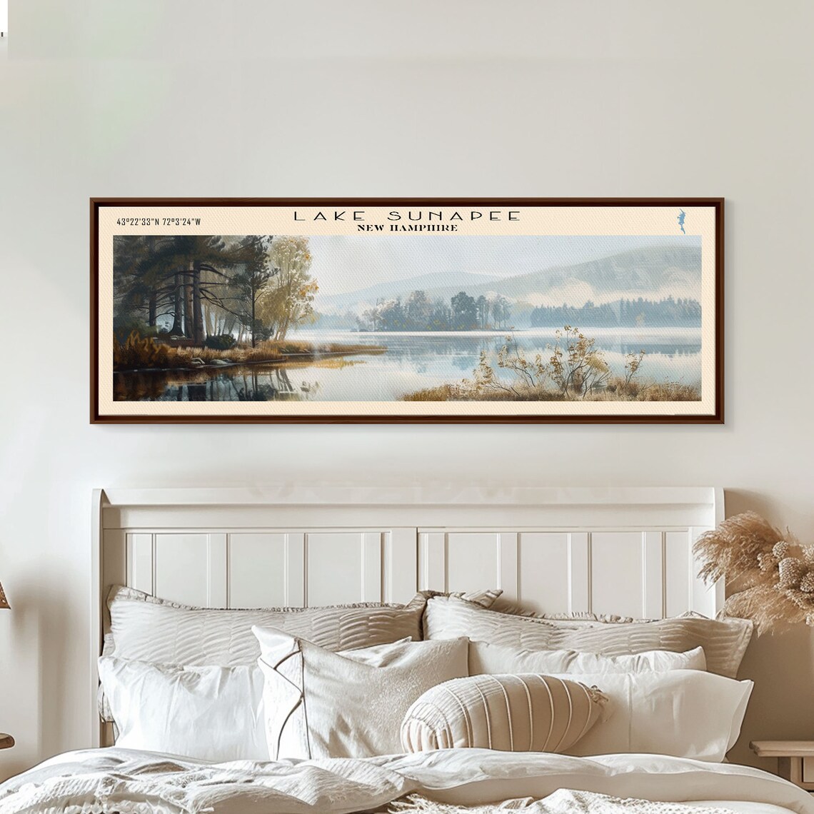 Lake Sunapee New Hampshire Travel Poster, Landscape Print - Image 3
