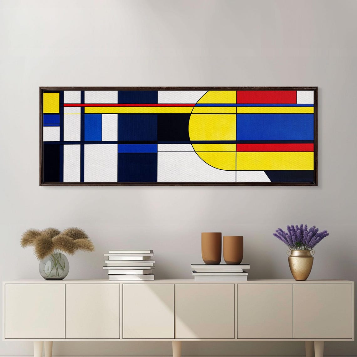 Bold Primary Color Geometric Grid Abstract Modern Art Wall Art Poster - Image 3