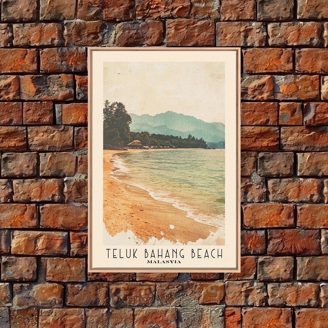 Teluk Bahang Beach Malaysia Golden Sand Curve Green Hills Poster - Image 5