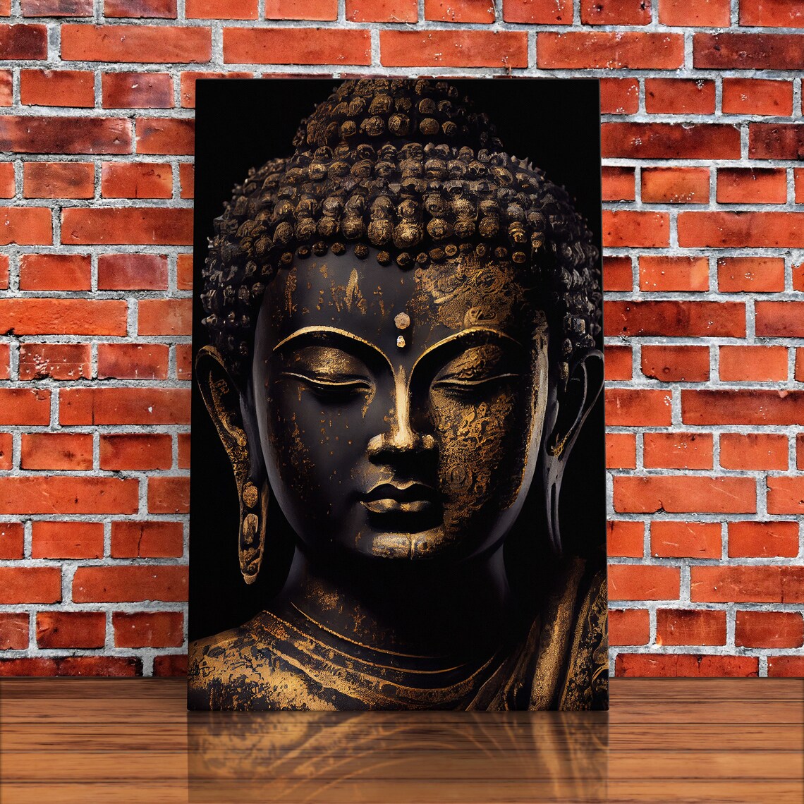 Gold And Black Buddha Zen Center Yoga Wall Art Print - Image 5