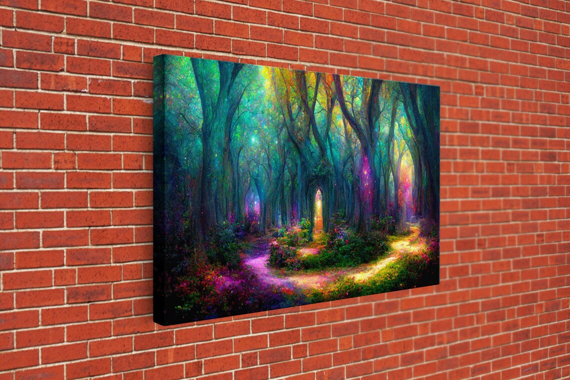 Fantasy Forest Landscape Art Print, Magical Forest - Image 3