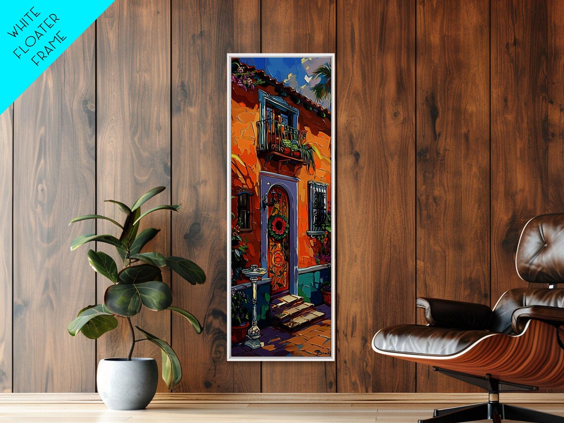 Spanish Colonial Facade Balcony Blue Door Old Town Architecture Poster