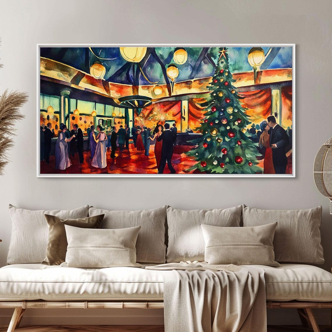 Christmas Grand Ballroom Dancing Couples Holiday Gala Art Print - Image 5