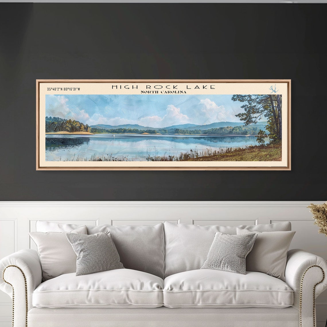 High Rock Lake North Carolina Wide Water Distant Hills Cloud Poster