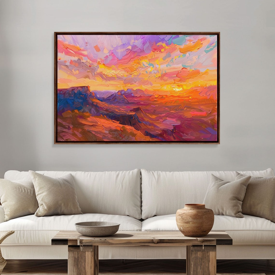 Grand Canyon Sunset Vibrant Impressionist Landscape Art Poster - Image 3