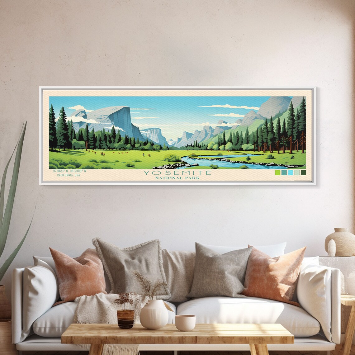 Yosemite National Park California Valley Meadow River Travel Poster - Image 5