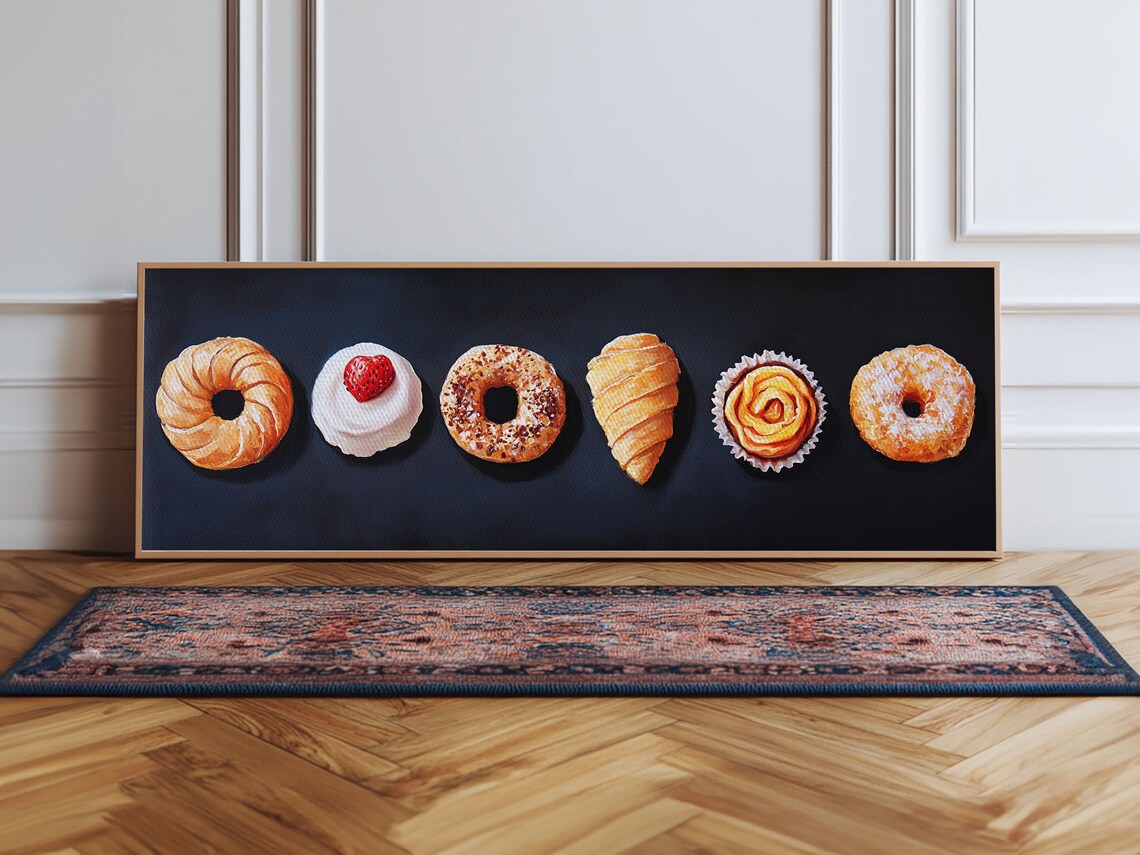 Pastries Art Print, Bakery Kitchen Wall Decor