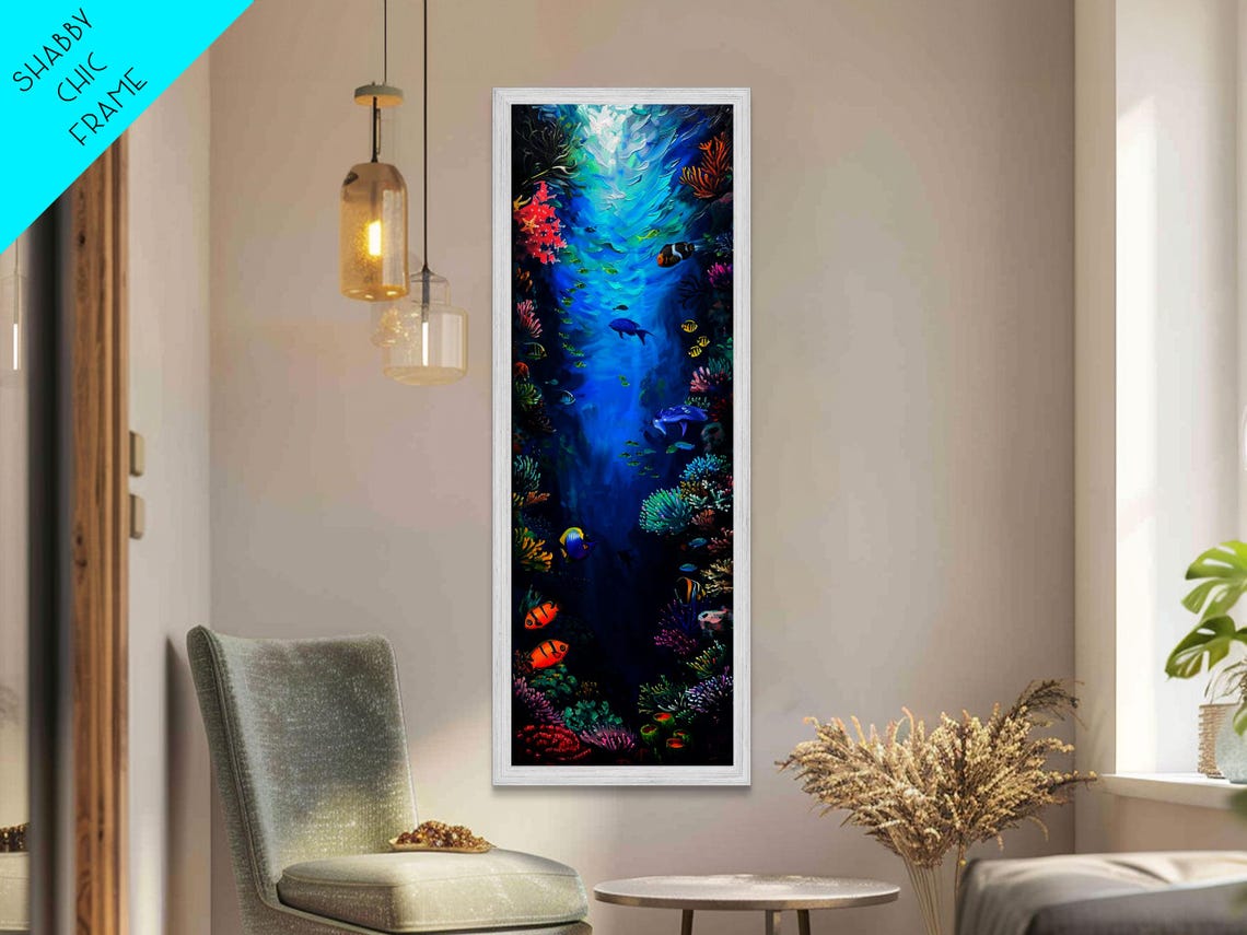 Coral Reef Ocean Life Tropical Fish Underwater Vertical Art Poster - Image 2