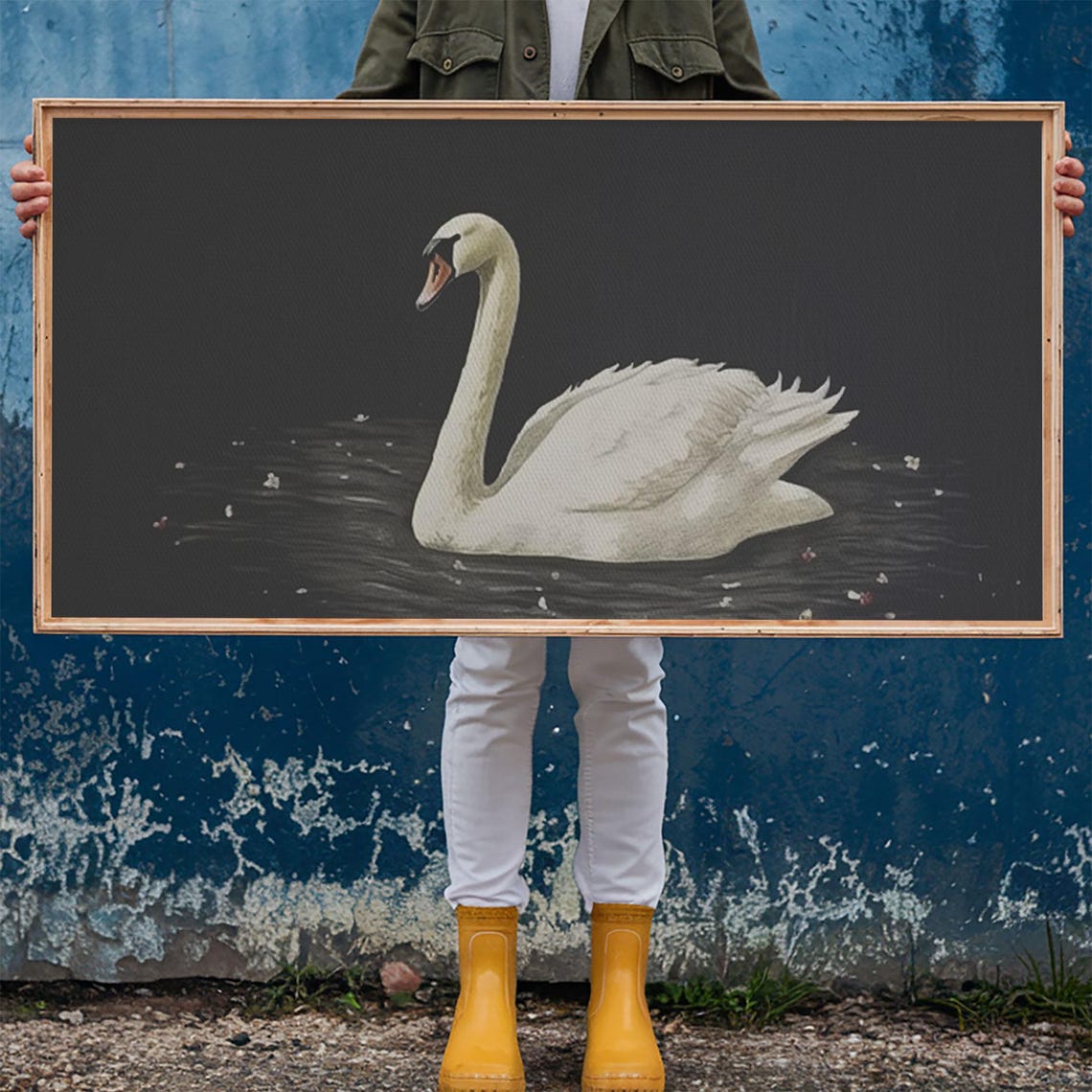 The Black Swan Vintage Framed Art Retro Framed Vintage Print Vintage Painting Black Swan Art Girls Room Or Nursery Print - Image 6
