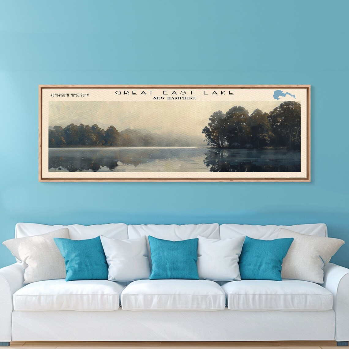 Great East Lake New Hampshire Misty Morning Foggy Forest Shore Poster