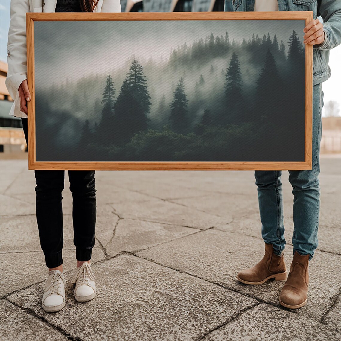 Morning Fog Over Mountain Forest, Misty Landscape Art Print - Image 5