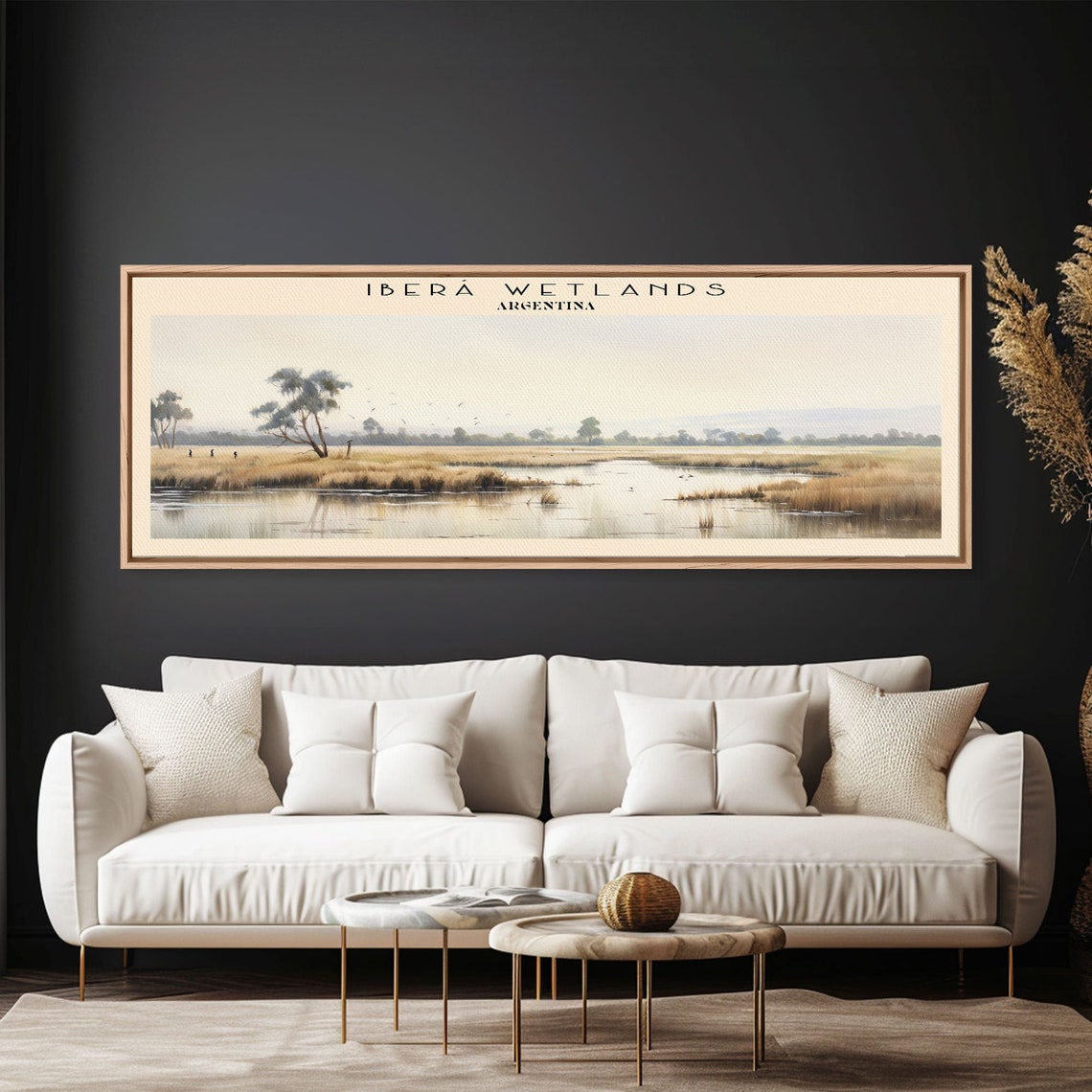 Ibera Wetlands Argentina Golden Reeds Calm Water Panoramic Poster - Image 5