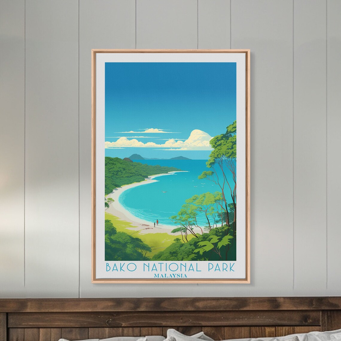 Bako National Park Travel Poster Print Framed Wall Art Metal Wall Art Malaysia Art Gift For Him Travel Wall Art Travel Lover Gift