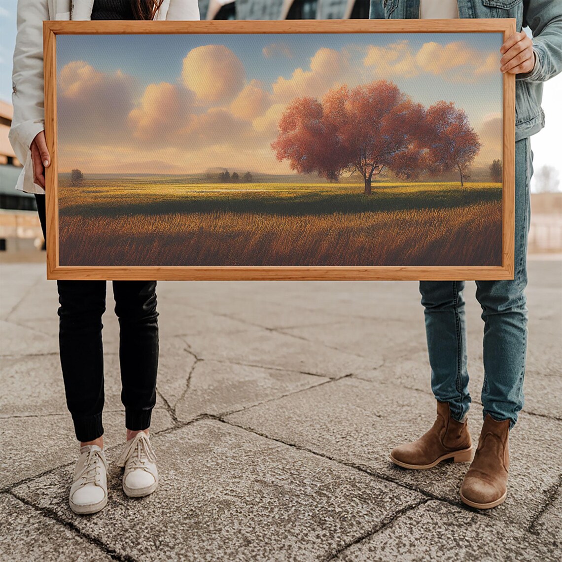 Lone Tree Texas Prairie Landscape Art Print - Image 5