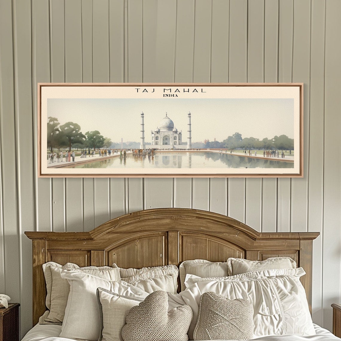 Taj Mahal India Marble Mausoleum Reflecting Pool Panoramic Poster - Image 5