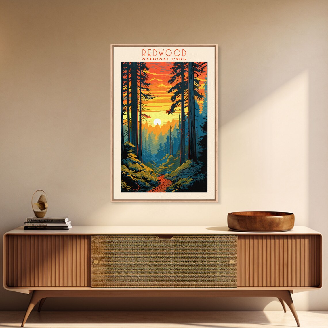 Redwood National Park California, Mid-Century Travel Poster - Image 3