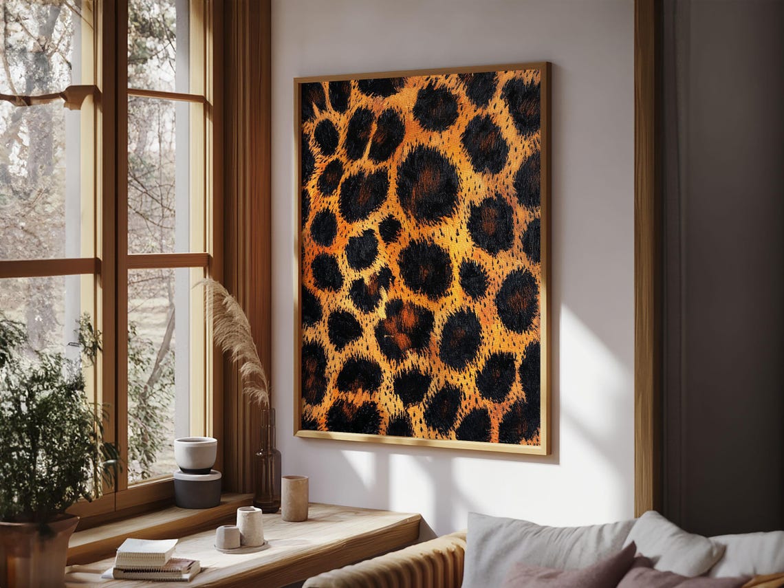 Leopard Spots Close Up Bold Animal Print Pattern Wild Wall Art Poster - Image 4