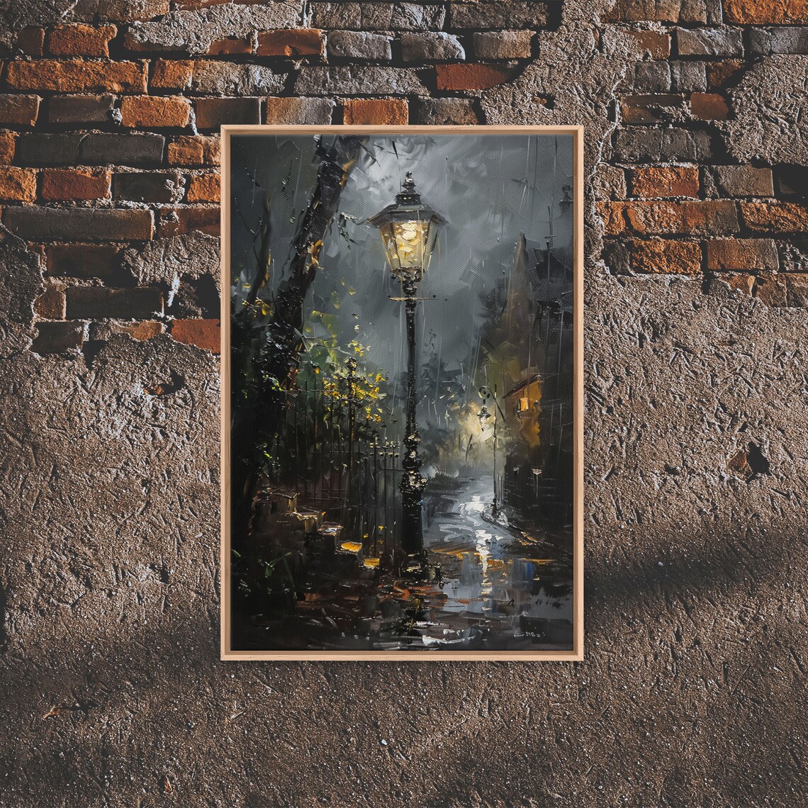 Victorian Street Lamp, Moody Victorian England Art Print