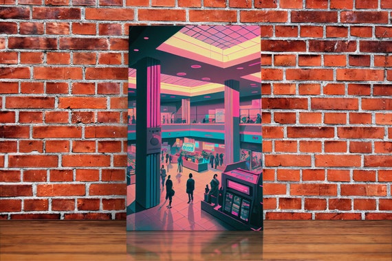 Monument To Capitalism Retro 80s Mall Art Framed Print Vaporwave Aesthetic Consumer Art
