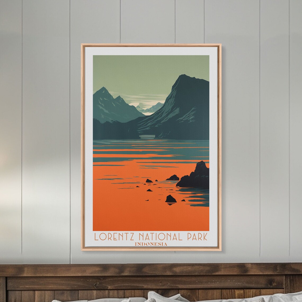 Lorentz National Park Indonesia Sunset Lake Mountains View Poster