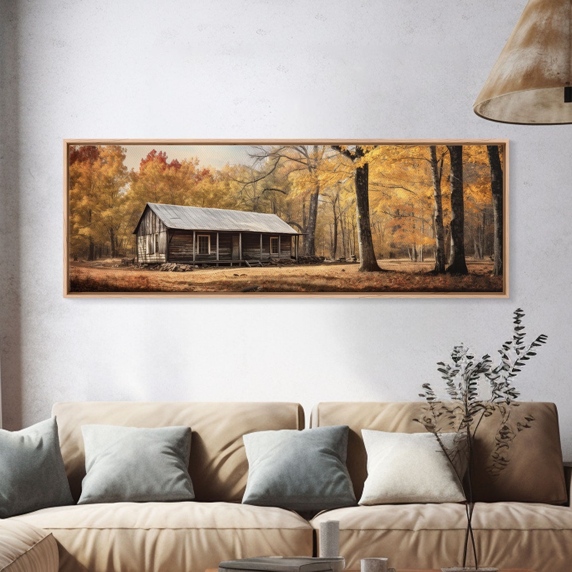 Rustic Log Cabin In Autumn Forest Golden Trees Cozy Nature Poster - Image 4