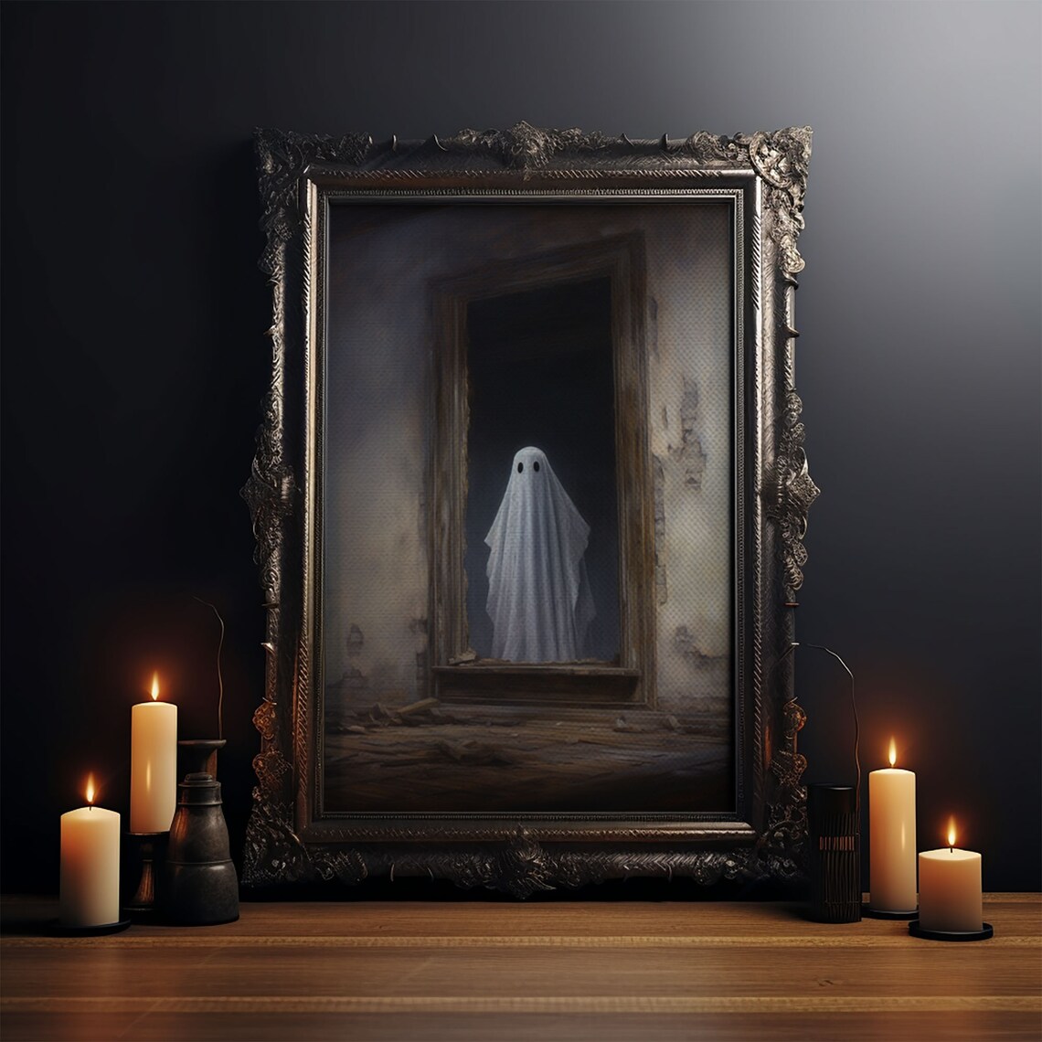 Ghost In The Mirror Gothic Victorian Art Print - Image 3