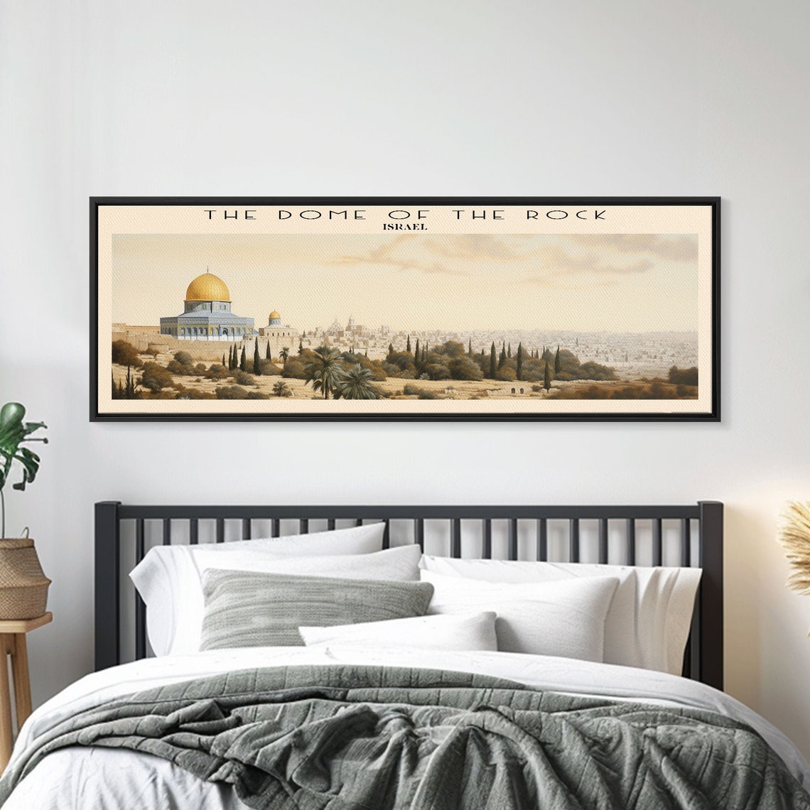 Dome of the Rock Jerusalem Old City Golden Skyline Panoramic Poster - Image 2