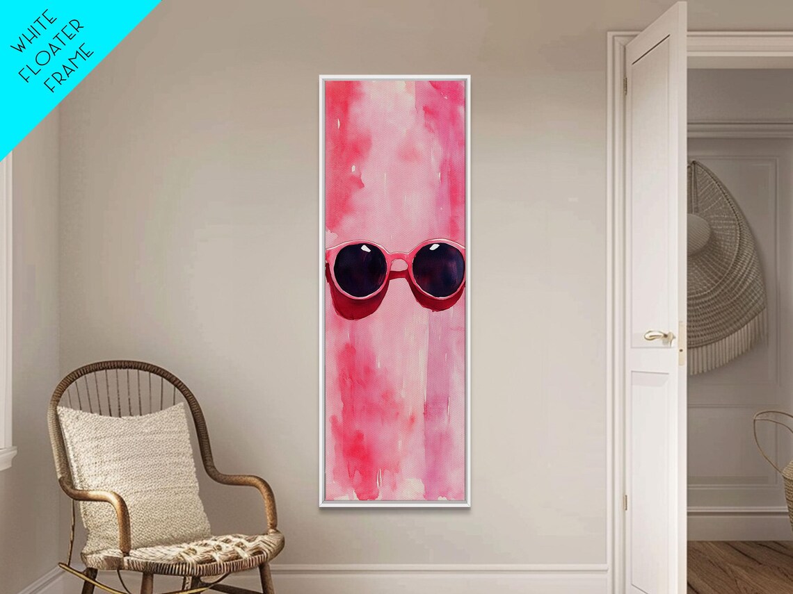 Pink Sunglasses Watercolor Fun Retro Summer Fashion Art Poster