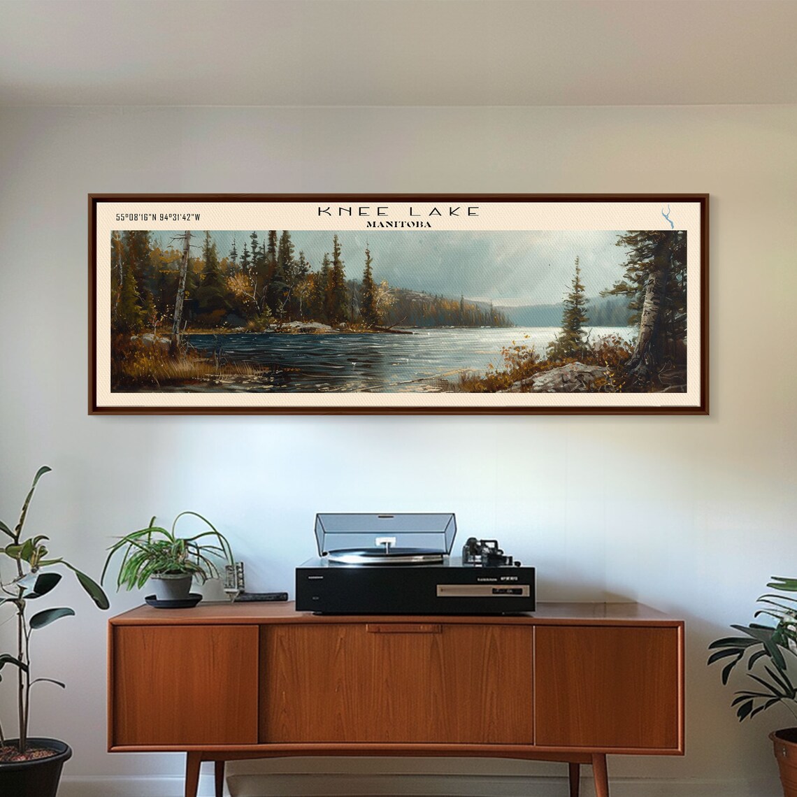 Knee Lake Manitoba Evergreen Forest Rocky Shore Blue Water Poster - Image 4