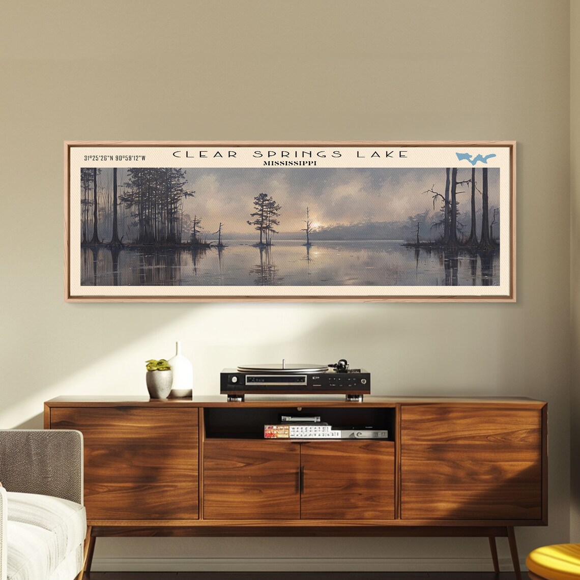 Clear Springs Lake Mississippi Travel Poster, Lake House Decor - Image 3