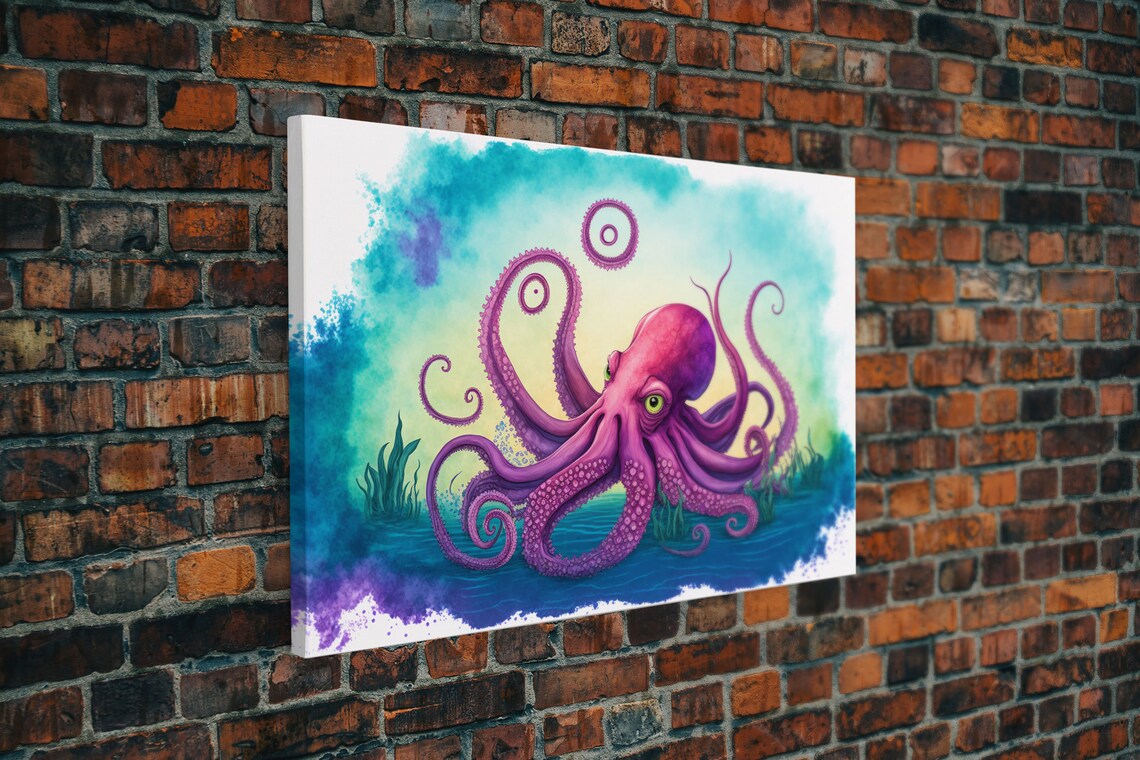 Octopus Art Animal Prints Framed Print Ocean Themed Wall Art - Image 5