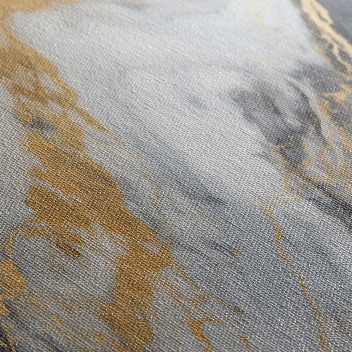 White Gold Marble Abstract Soft Gray Veins Modern Minimal Wall Art - Image 2