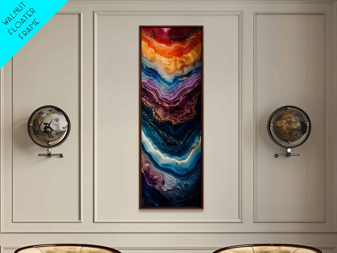 Multicolor Geode Agate Art Red Purple Blue Gold Crystal Layers Poster - Image 5