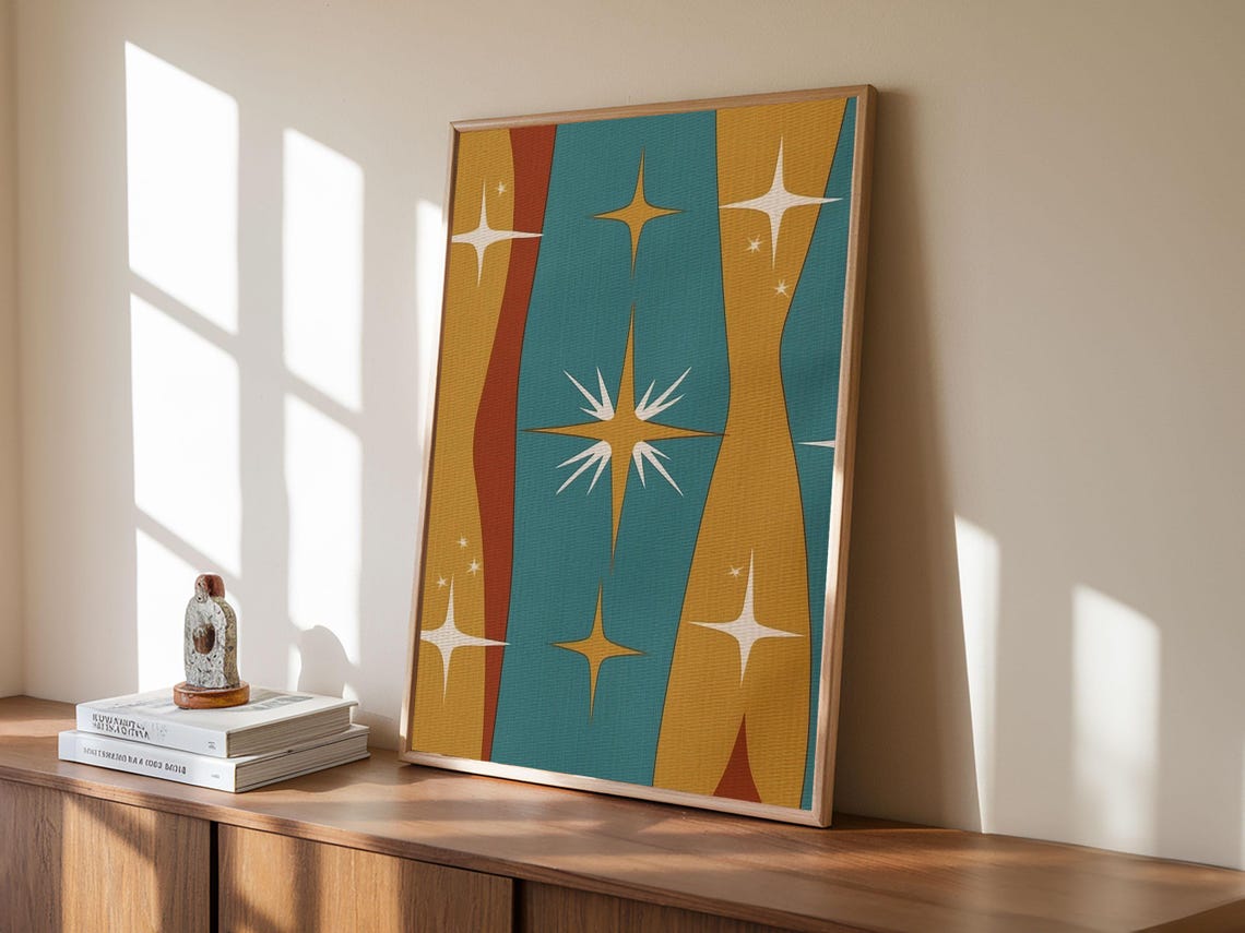 Star Burst Atomic Age, Mid-Century Art - Image 2