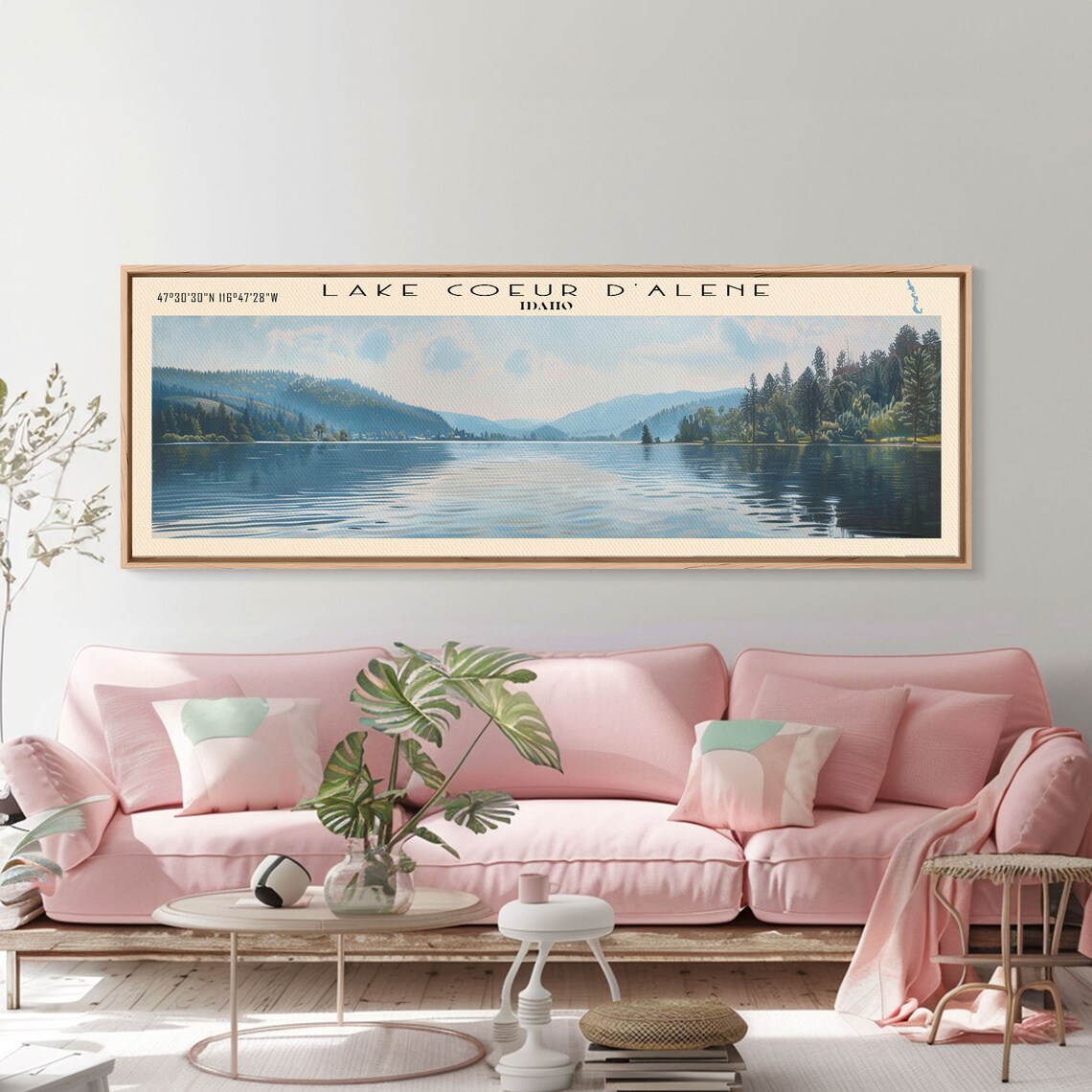 Lake Coeur d'Alene Idaho Travel Poster, Lake House Decor - Image 4