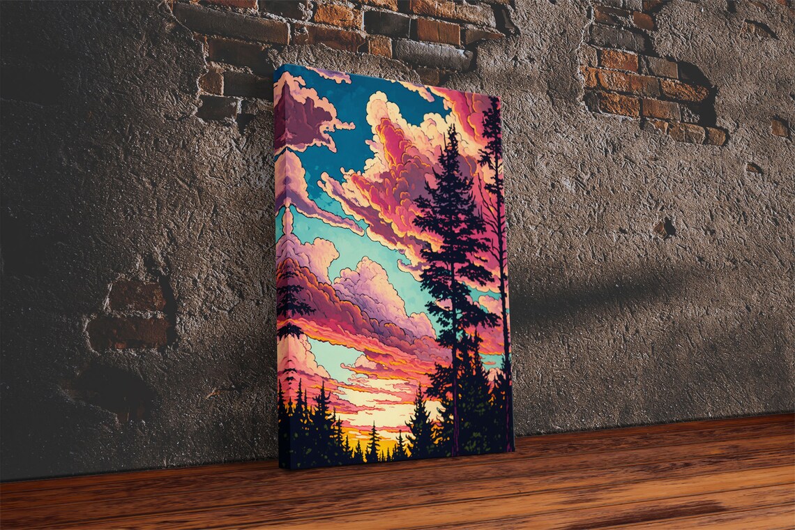 Pacific Northwest Forest Landscape, Abstract Art Print - Image 2