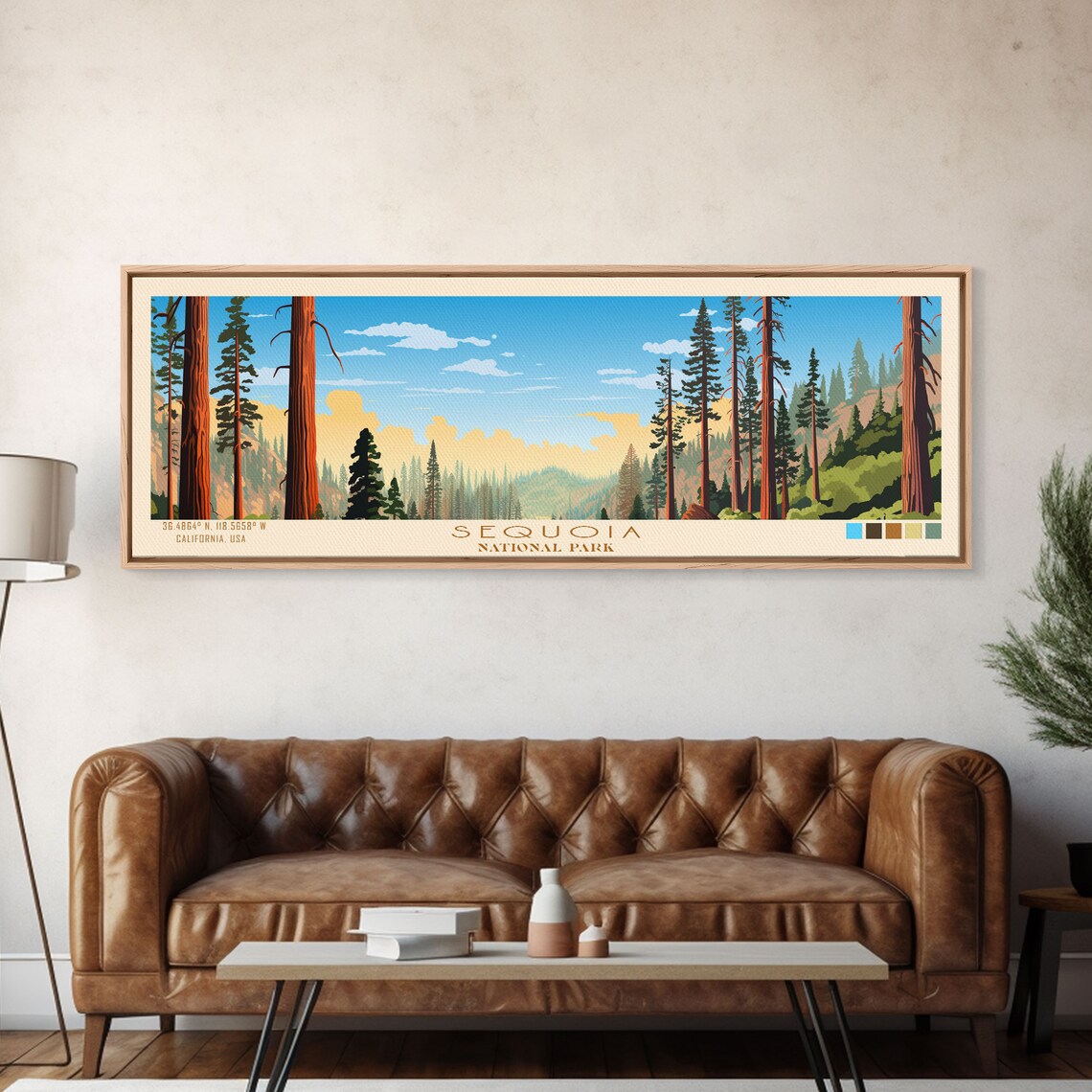 Sequoia National Park California Giant Trees Forest Travel Poster