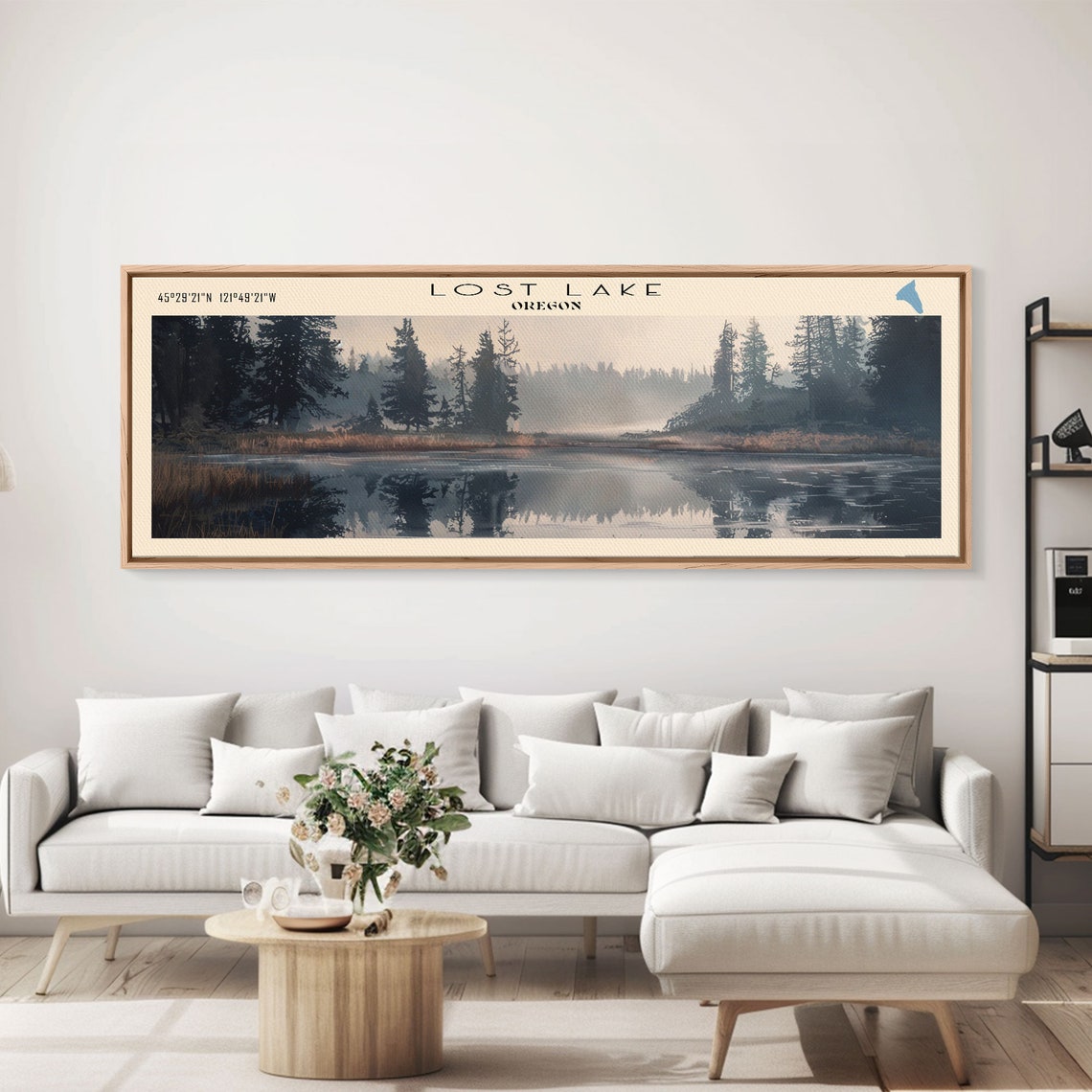 Lost Lake Oregon Dusk Mist Mirror Still Water Dark Pine Forest Poster - Image 2