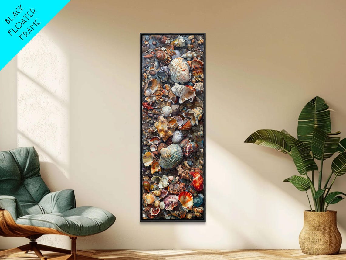 Colorful Seashells Collection Textured Coastal Pattern Art Poster - Image 2