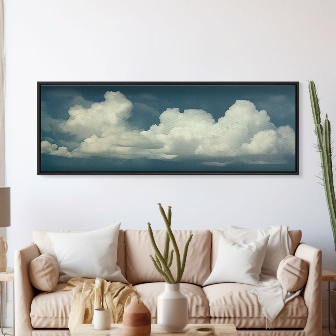 A Cloudy Day Wide Format Clouds Wall Art Panoramic Print Framed Print Panoramic Framed Cloudy Art Print - Image 5